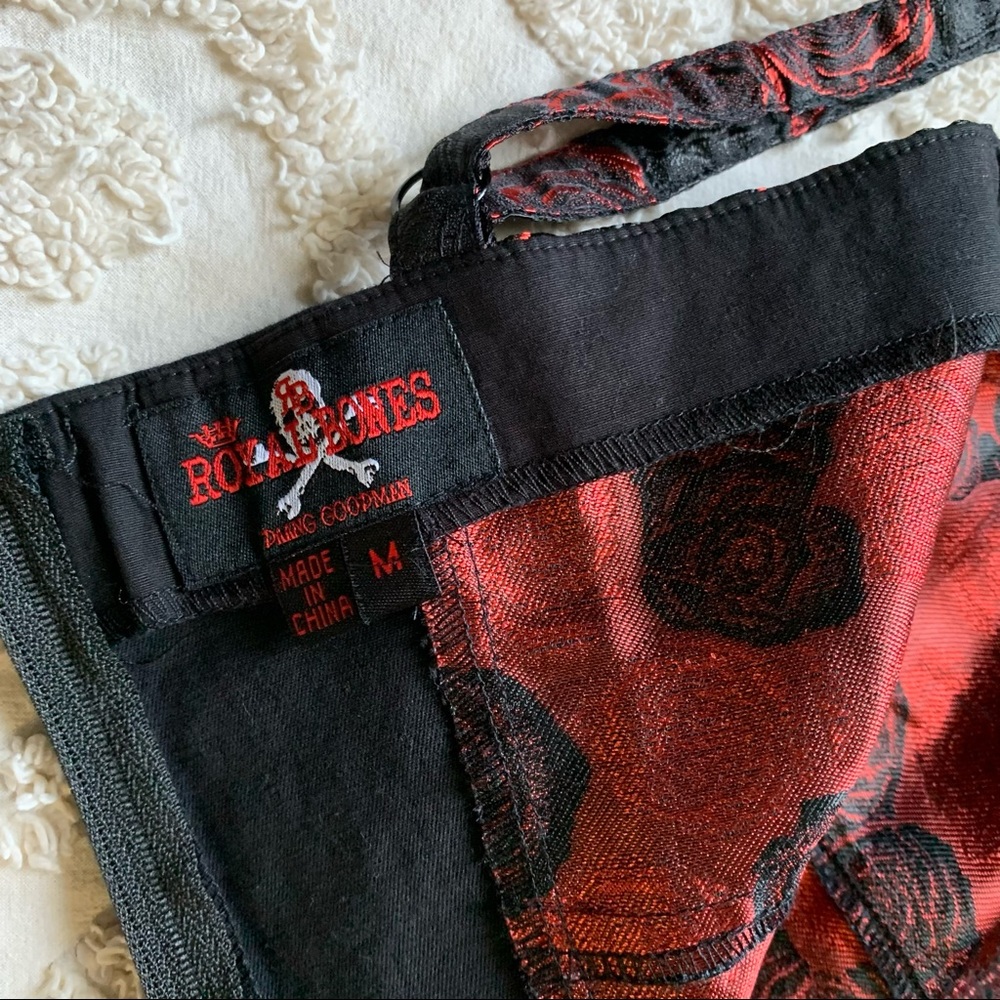Royal Bones Red Black Rose Dress medium - Picture 8 of 15